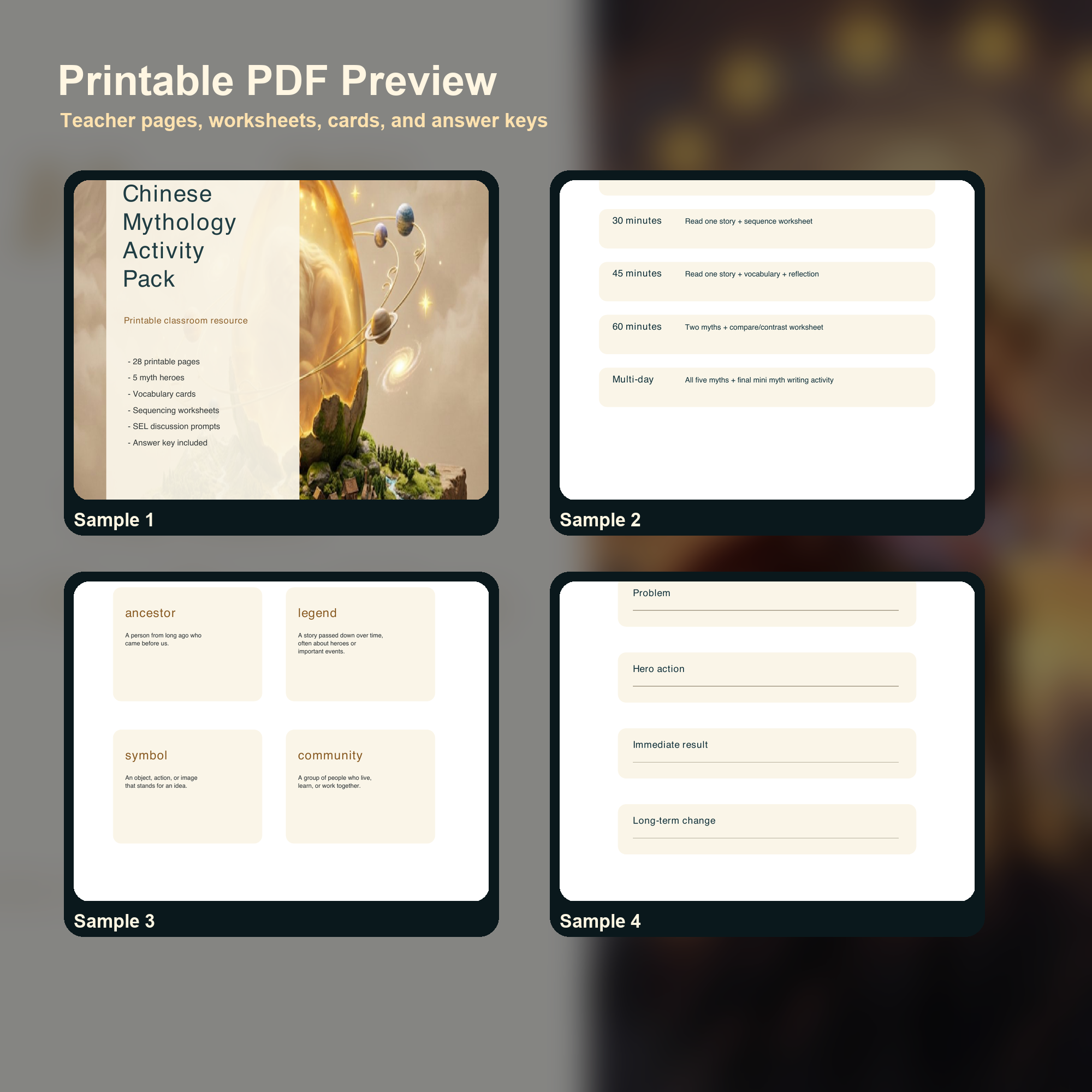 Printable PDF activity pack page preview