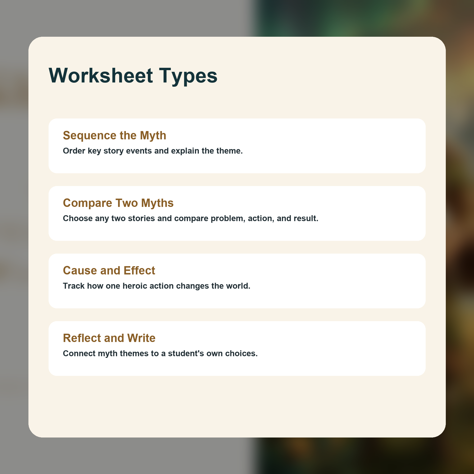 Chinese mythology printable worksheets for elementary students