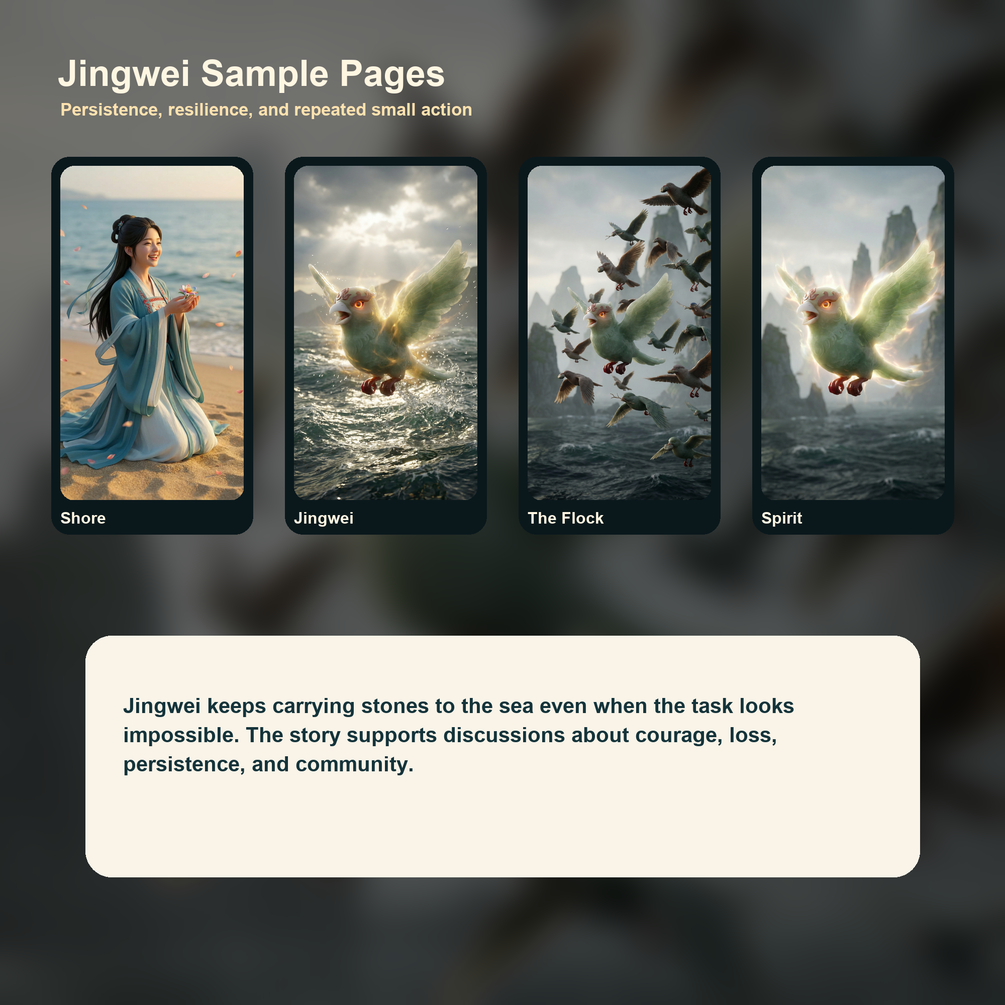 Jingwei printable storybook sample pages