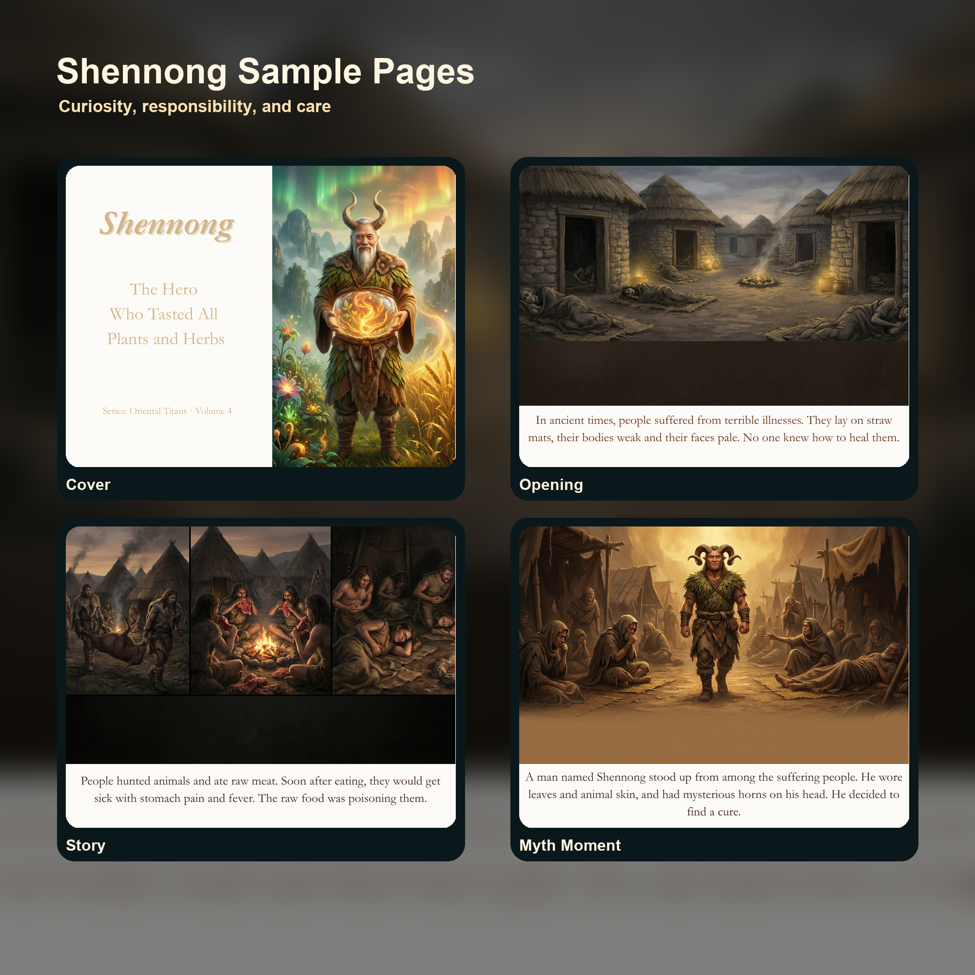 Shennong printable storybook sample pages