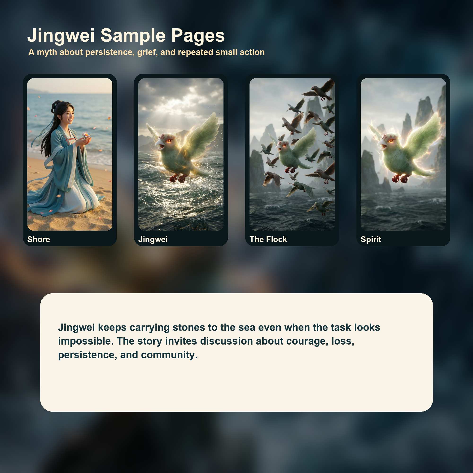 Jingwei printable storybook sample pages
