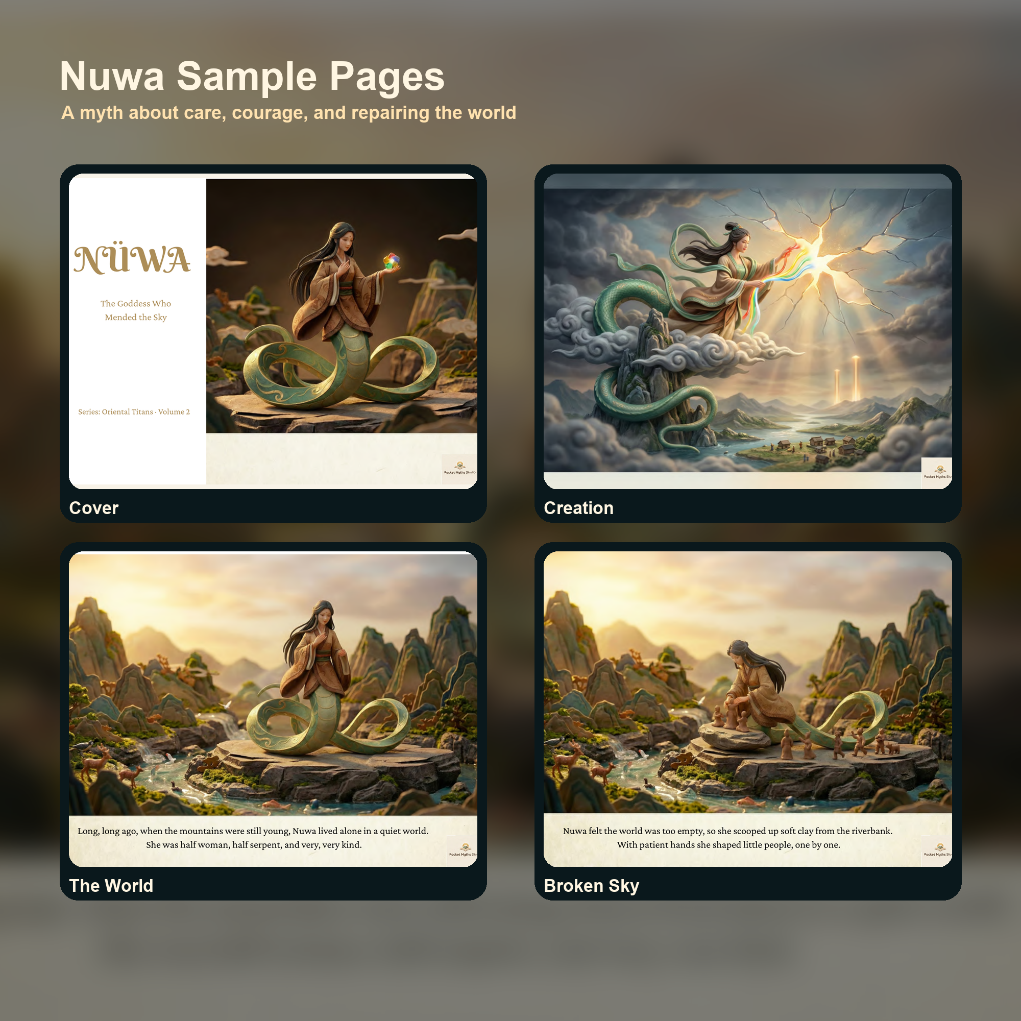Nuwa printable storybook sample pages