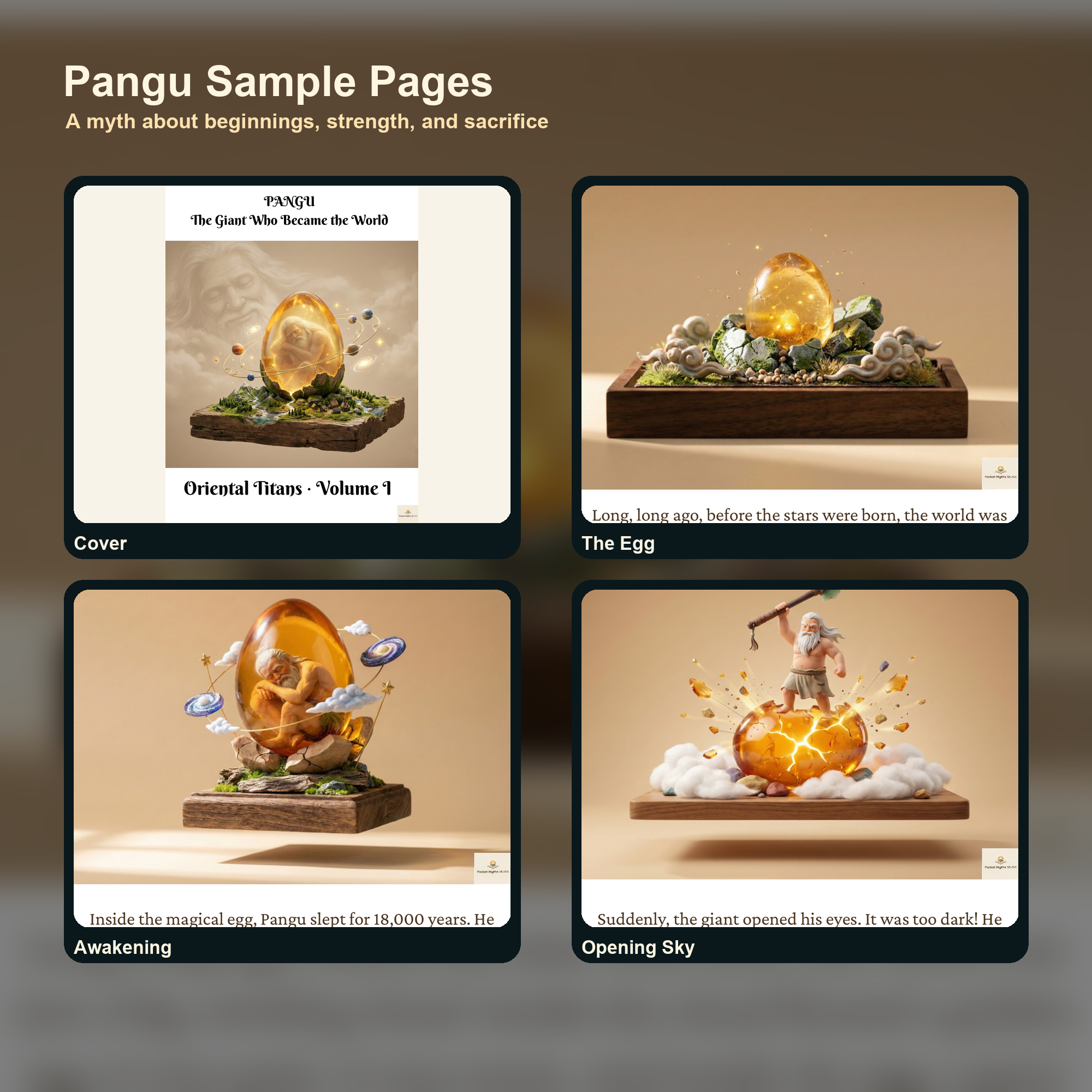 Pangu printable storybook sample pages