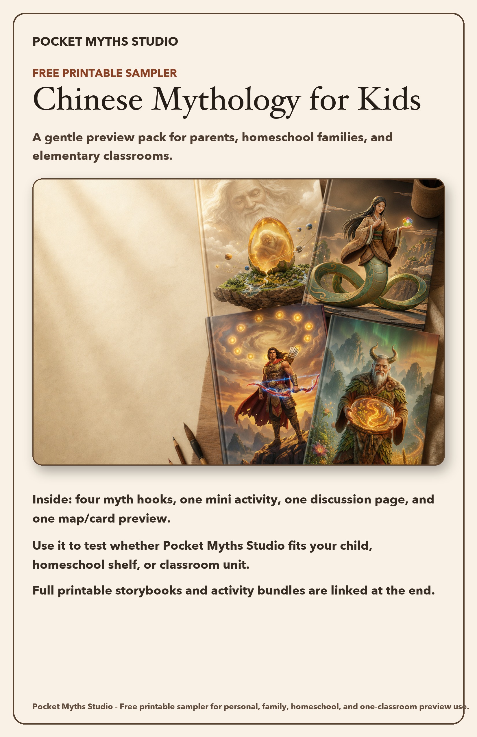Free Chinese mythology sampler cover